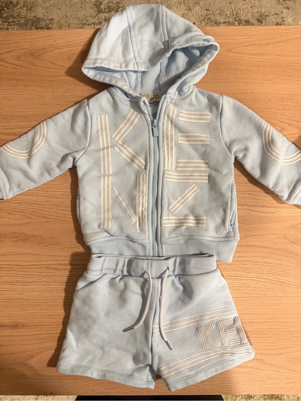 Kenzo Light Blue Kids Hooded Zip Top